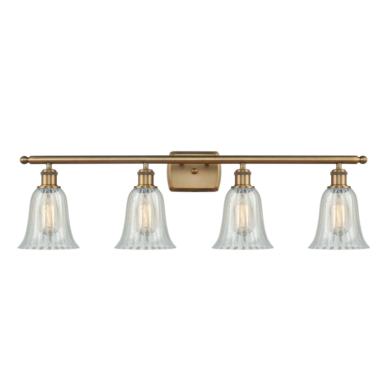 Hanover Bath Vanity Light shown in the Brushed Brass finish with a Mouchette shade