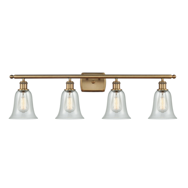 Hanover Bath Vanity Light shown in the Brushed Brass finish with a Fishnet shade