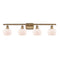 Fenton Bath Vanity Light shown in the Brushed Brass finish with a Matte White shade