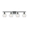 Deco Swirl Bath Vanity Light shown in the Matte Black finish with a Clear shade