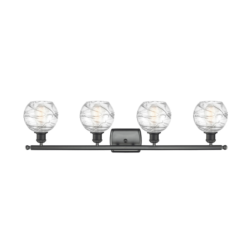 Innovations Lighting Deco Swirl 4 Light 36" Bath Vanity Light 516-4W-BK-G1213-6-LED