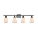 Ellery Bath Vanity Light shown in the Matte Black finish with a White shade