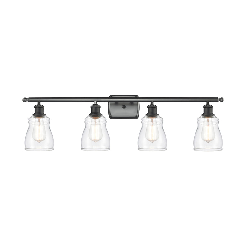 Ellery Bath Vanity Light shown in the Matte Black finish with a Clear shade