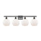 Athens Bath Vanity Light shown in the Oil Rubbed Bronze finish with a Matte White shade