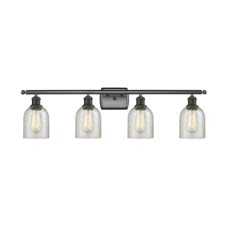 Caledonia Bath Vanity Light shown in the Oil Rubbed Bronze finish with a Mica shade