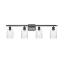 Hadley Bath Vanity Light shown in the Oil Rubbed Bronze finish with a Clear shade