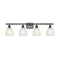 Castile Bath Vanity Light shown in the Oil Rubbed Bronze finish with a White shade