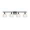 Dayton Bath Vanity Light shown in the Oil Rubbed Bronze finish with a White shade