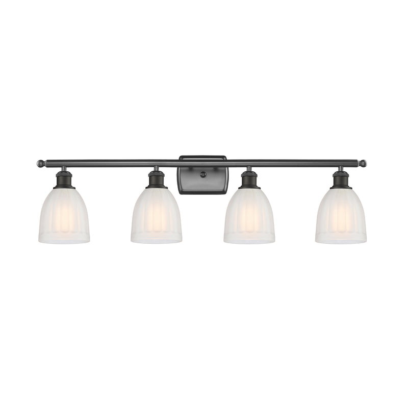 Brookfield Bath Vanity Light shown in the Oil Rubbed Bronze finish with a White shade