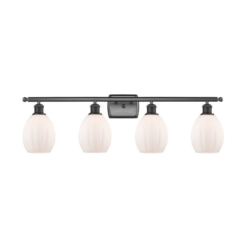 Eaton Bath Vanity Light shown in the Oil Rubbed Bronze finish with a Matte White shade