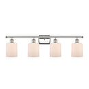 Cobbleskill Bath Vanity Light shown in the Polished Nickel finish with a Matte White shade