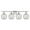 Farmhouse Rope Bath Vanity Light shown in the Polished Nickel finish with a Clear Glass with White Rope shade