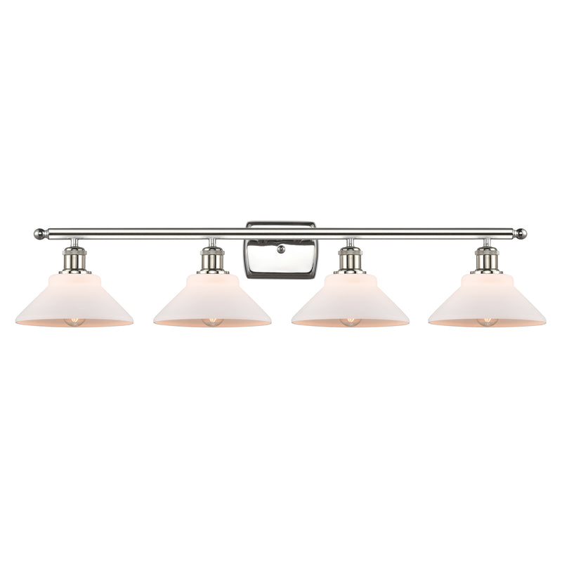 Orwell Bath Vanity Light shown in the Polished Nickel finish with a Matte White shade