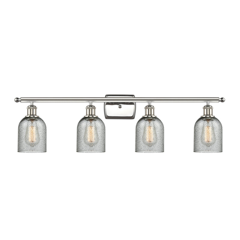 Caledonia Bath Vanity Light shown in the Polished Nickel finish with a Charcoal shade