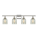 Caledonia Bath Vanity Light shown in the Polished Nickel finish with a Mica shade