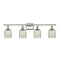 Caledonia Bath Vanity Light shown in the Polished Nickel finish with a Mica shade