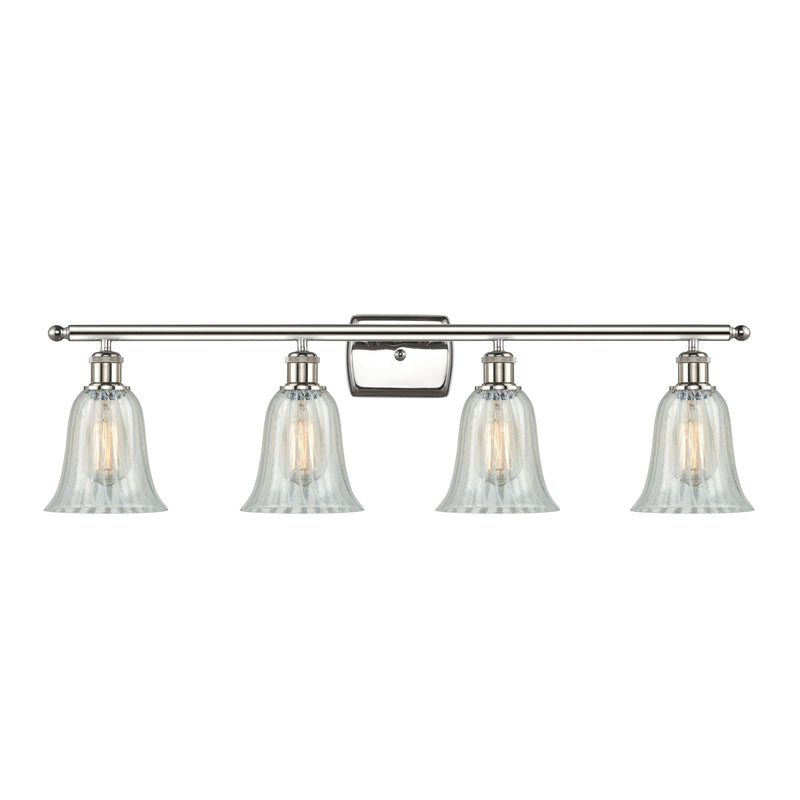 Hanover Bath Vanity Light shown in the Polished Nickel finish with a Mouchette shade