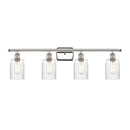 Hadley Bath Vanity Light shown in the Polished Nickel finish with a Clear shade