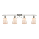 Ellery Bath Vanity Light shown in the Polished Nickel finish with a White shade