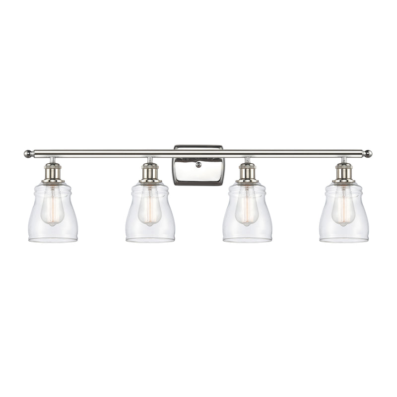 Ellery Bath Vanity Light shown in the Polished Nickel finish with a Clear shade