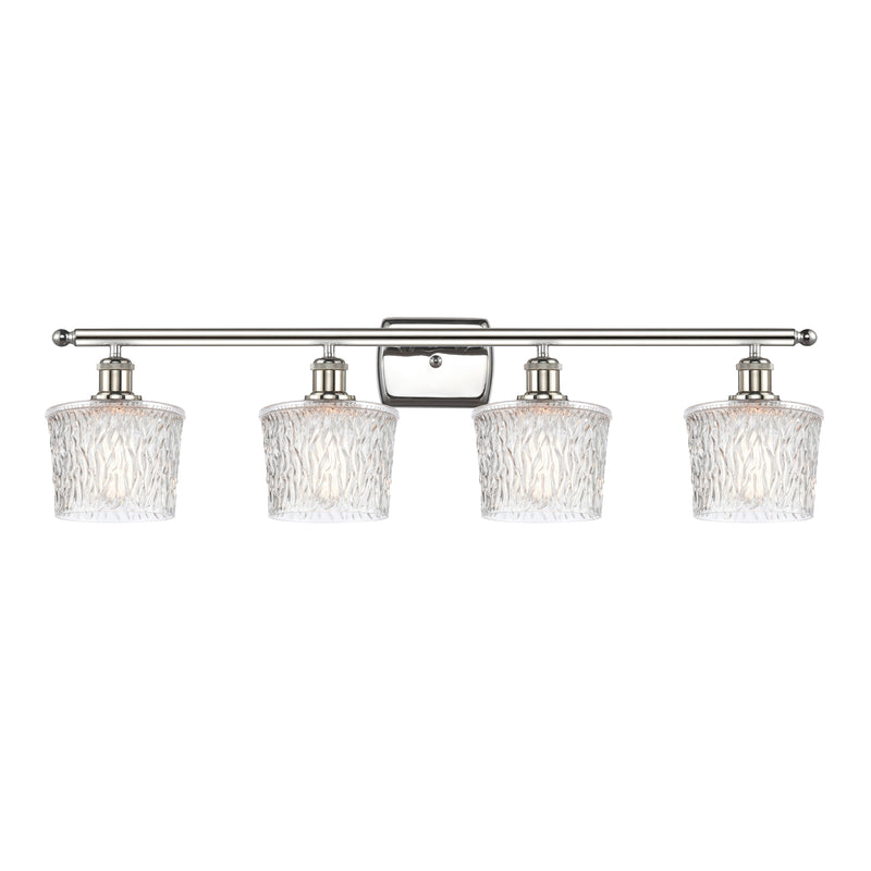 Niagra Bath Vanity Light shown in the Polished Nickel finish with a Clear shade