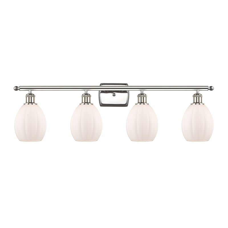 Eaton Bath Vanity Light shown in the Polished Nickel finish with a Matte White shade