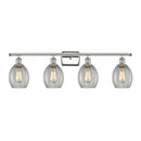 Eaton Bath Vanity Light shown in the Polished Nickel finish with a Clear shade