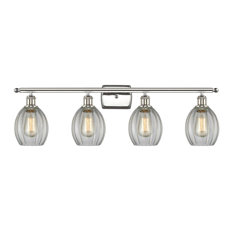 Eaton Bath Vanity Light shown in the Polished Nickel finish with a Clear shade