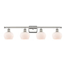 Fenton Bath Vanity Light shown in the Polished Nickel finish with a Matte White shade