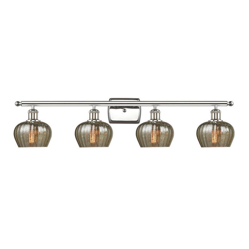 Fenton Bath Vanity Light shown in the Polished Nickel finish with a Mercury shade