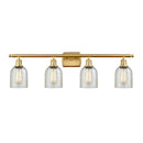 Caledonia Bath Vanity Light shown in the Satin Gold finish with a Mica shade