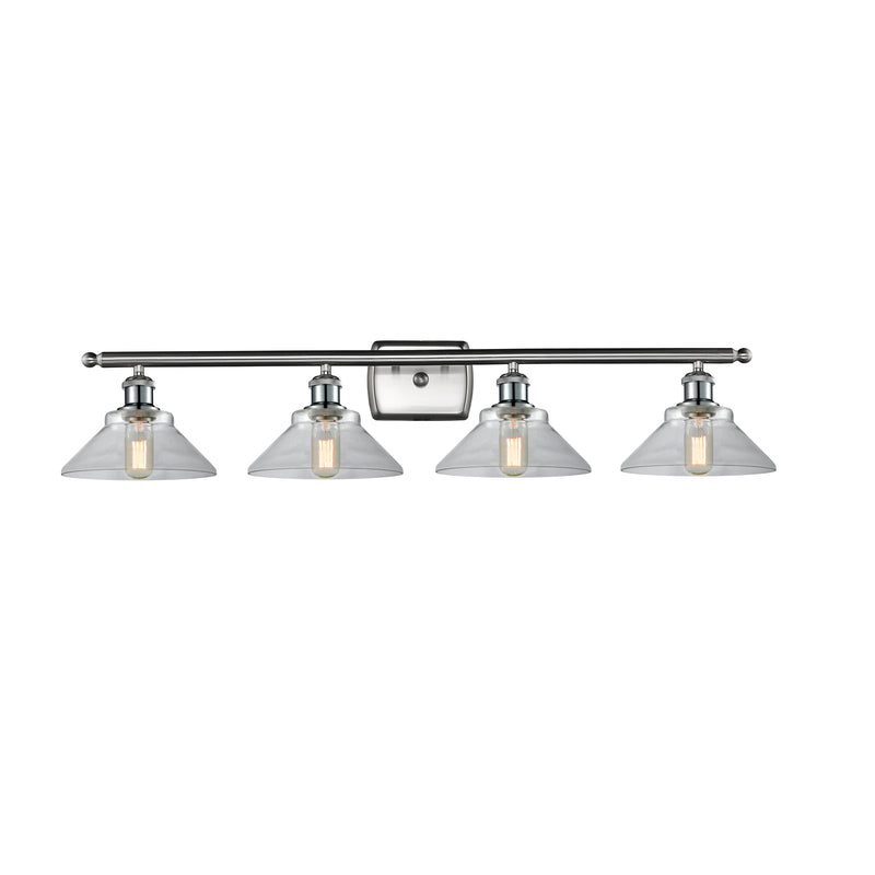 Orwell Bath Vanity Light shown in the Brushed Satin Nickel finish with a Clear shade