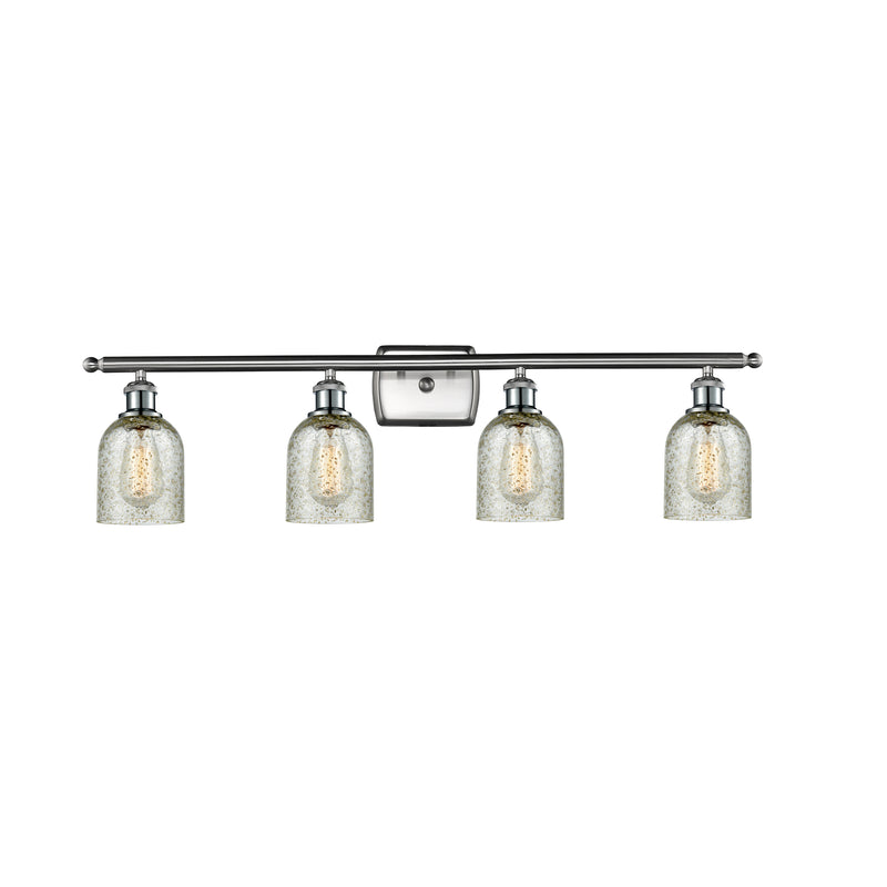 Caledonia Bath Vanity Light shown in the Brushed Satin Nickel finish with a Mica shade