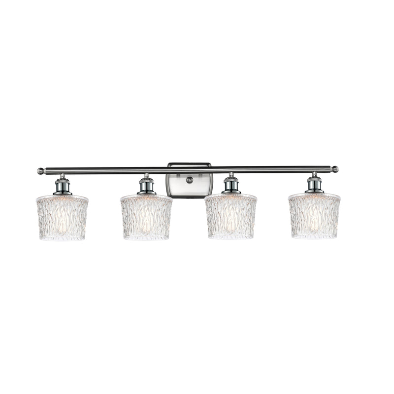 Niagra Bath Vanity Light shown in the Brushed Satin Nickel finish with a Clear shade