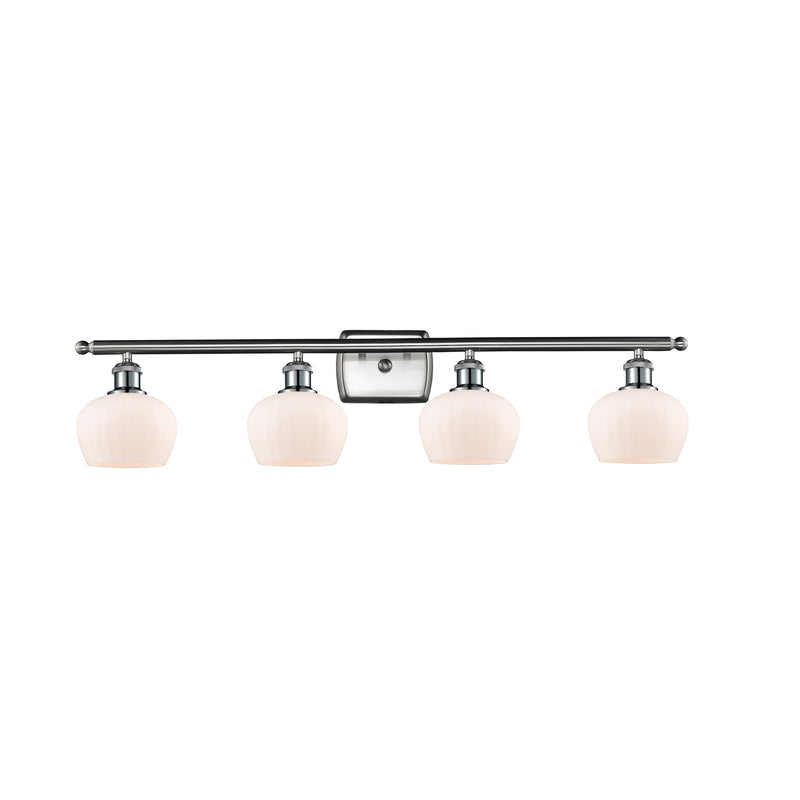 Fenton Bath Vanity Light shown in the Brushed Satin Nickel finish with a Matte White shade