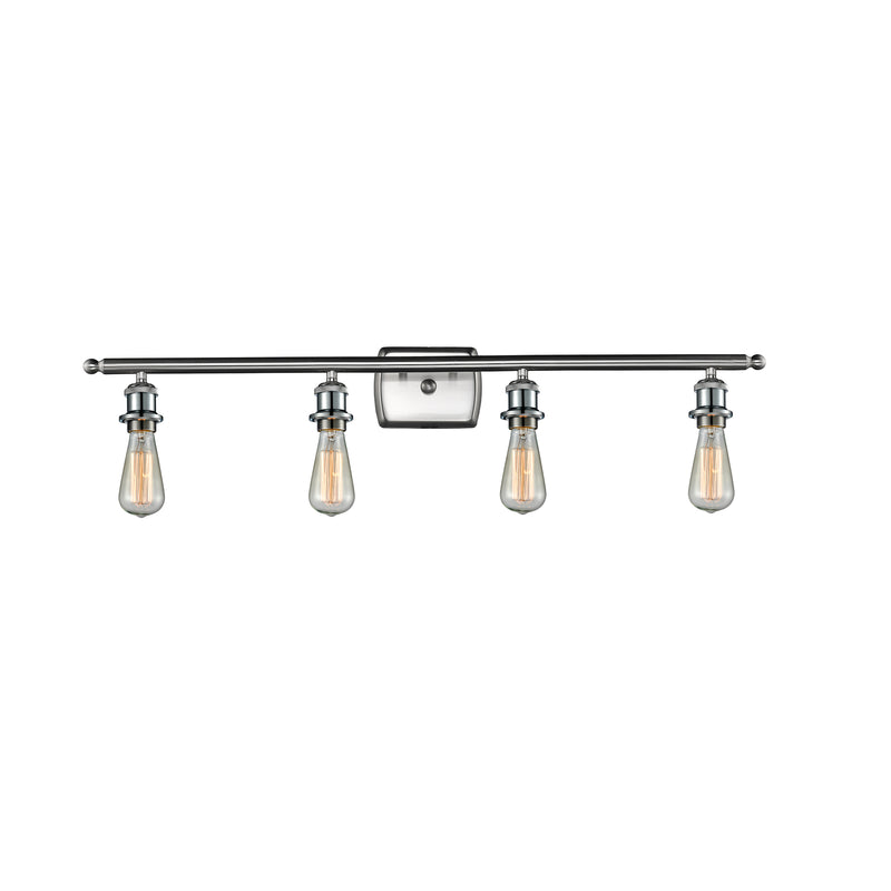 Bare Bulb Bath Vanity Light shown in the Brushed Satin Nickel finish