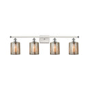 Cobbleskill Bath Vanity Light shown in the White and Polished Chrome finish with a Mercury shade