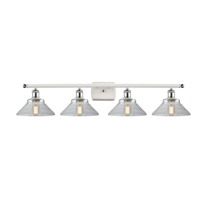 Orwell Bath Vanity Light shown in the White and Polished Chrome finish with a Clear shade