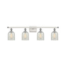 Caledonia Bath Vanity Light shown in the White and Polished Chrome finish with a Mouchette shade