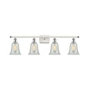 Hanover Bath Vanity Light shown in the White and Polished Chrome finish with a Mouchette shade