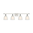 Castile Bath Vanity Light shown in the White and Polished Chrome finish with a White shade