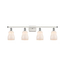 Ellery Bath Vanity Light shown in the White and Polished Chrome finish with a White shade