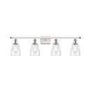 Ellery Bath Vanity Light shown in the White and Polished Chrome finish with a Seedy shade