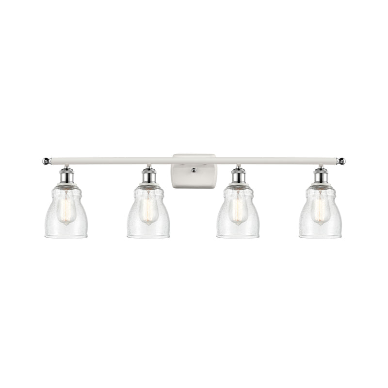 Ellery Bath Vanity Light shown in the White and Polished Chrome finish with a Seedy shade