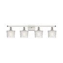 Niagra Bath Vanity Light shown in the White and Polished Chrome finish with a Clear shade