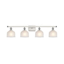 Dayton Bath Vanity Light shown in the White and Polished Chrome finish with a White shade