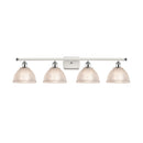 Arietta Bath Vanity Light shown in the White and Polished Chrome finish with a Clear shade