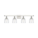 Brookfield Bath Vanity Light shown in the White and Polished Chrome finish with a Clear shade