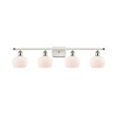 Fenton Bath Vanity Light shown in the White and Polished Chrome finish with a Matte White shade