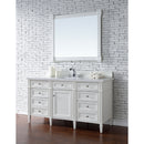 James Martin Brittany 60" Bright White Single Vanity with 3 cm Classic White Quartz Top 650-V60S-BW-3CLW